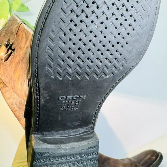 Geox Women’s Leather Boots Brown  Tall Size 37 EU 7 US - Picture 8 of 8